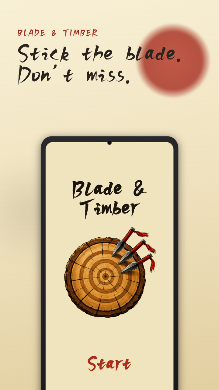 Blade & Timber gameplay: a feibiao thrown into a spinning timber log